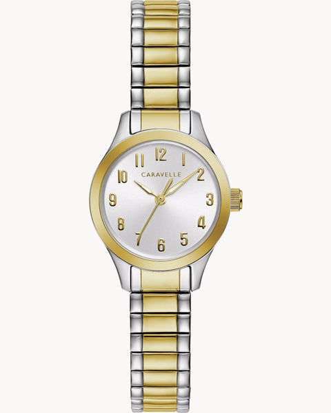 LADIES TWO TONE CARAVELLE WATCH WITH EXPANSION BAND