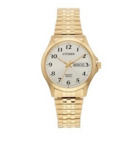 MENS CITIZEN GOLD TONE QUARTZ EXPANSION WATCH