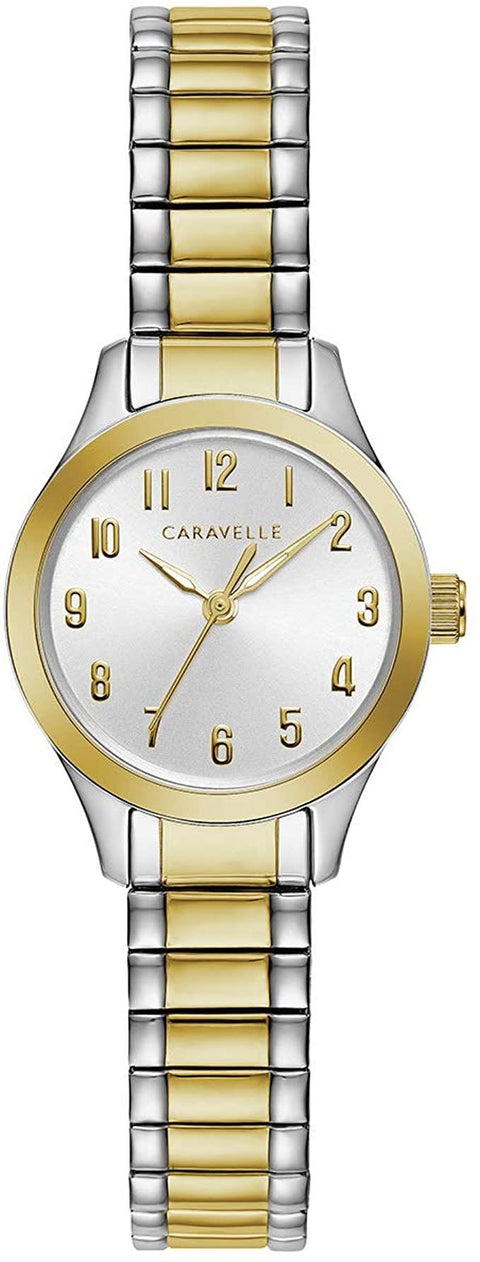 LADIES TWO TONE CARAVELLE WATCH WITH EXPANSION BAND