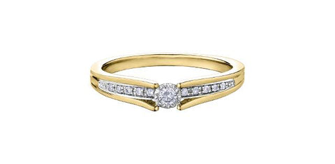 10 karat yellow & white gold mini diamond ring