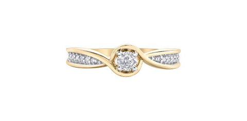 10K yellow gold diamond ring.