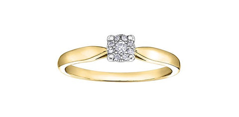 Yellow gold diamond cluster ring