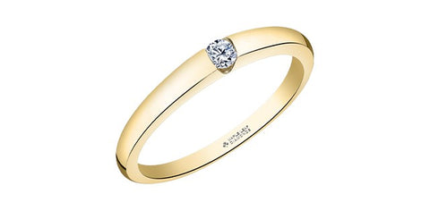 Maple Leaf Canadian diamond solitaire ring