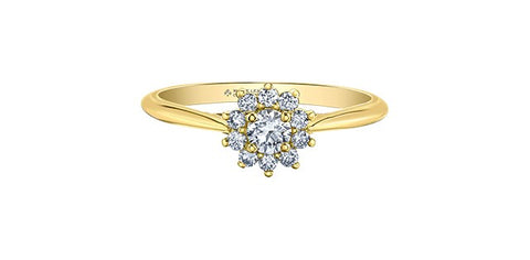 Maple Leaf Canadian diamond cluster ring