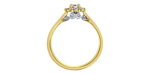 Maple Leaf Canadian diamond cluster ring