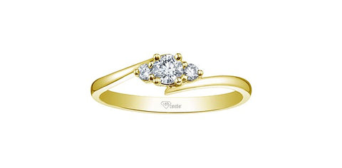 Yellow gold Canadian diamond engagement ring