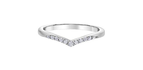 10K WHITE GOLD DIAMOND "V" BAND