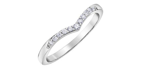 10K WHITE GOLD DIAMOND "V" BAND