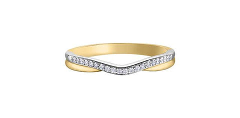 10k yellow & white gold diamond band