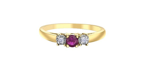 Yellow gold diamond & ruby ring