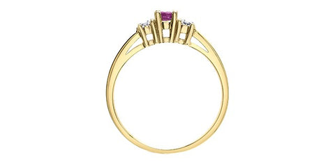 Yellow gold diamond & ruby ring