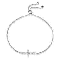 Reign sterling silver cross bracelet