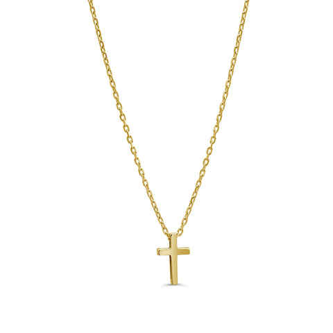 Yellow gold cross necklace