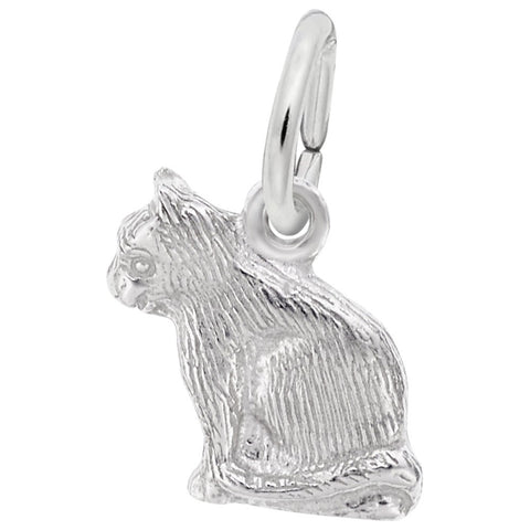 Sterling silver cat charm