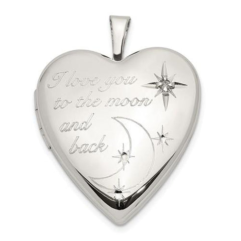 Sterling silver 20mm heart locket pendant