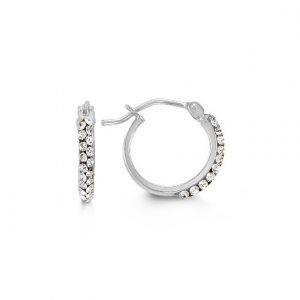 10 KARAT WHITE CUBIC ZIRCONIA HOOPS