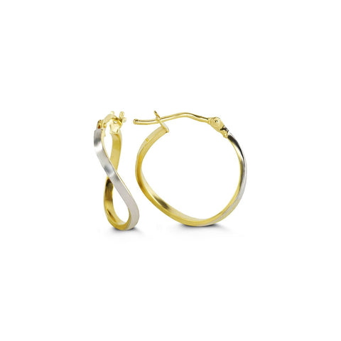 10KARAT  TWO TONE GOLD  TWIST HOOPS