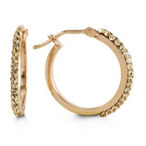 10K ROSE WITH CZ HOOPS