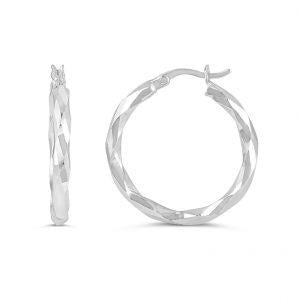 10 KARAT WHITE GOLD HOOPS