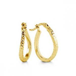 10KARAT YELLOW GOLD WITH A  TWIST HOOP EARRINGS