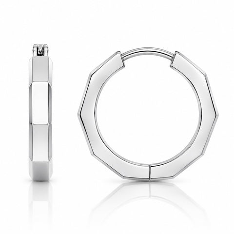 14K white gold minnie huggie earrings