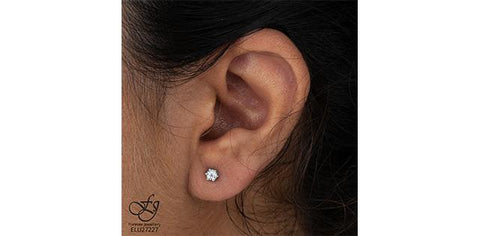 10 karat white gold diamond stud earrings  550-10519