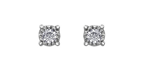 White gold diamond stud earrings