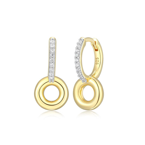 M. by Monte Luna gold plate sterling silver diamond earrings
