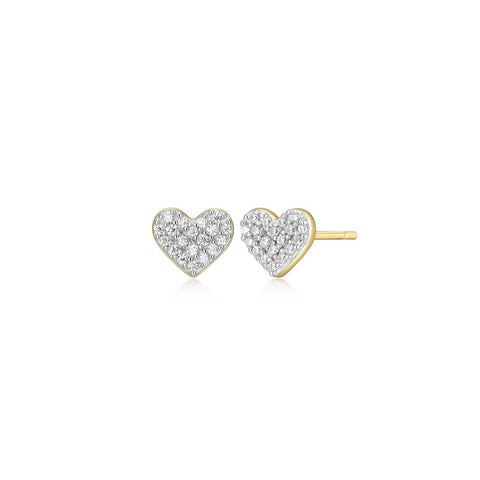 M. by Monte Luna gold plate sterling silver diamond heart earrings