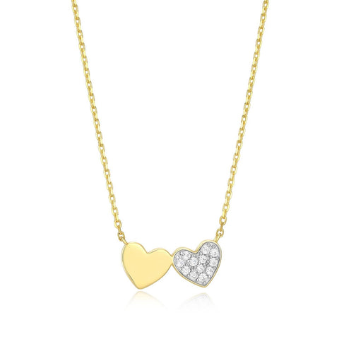 M. by Monte Luna gold plate sterling silver diamond heart necklace