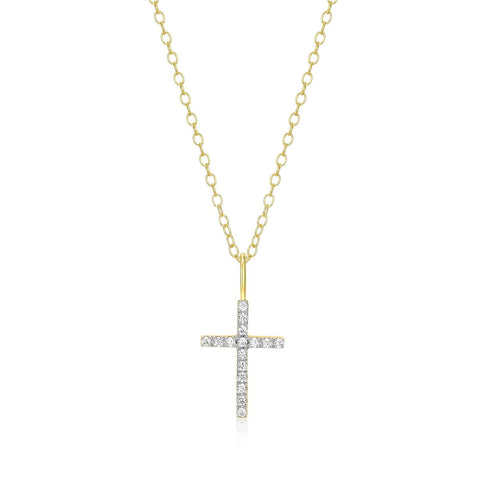 M. by Monte Luna sterling silver lab diamond cross pendant
