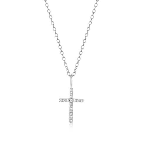 M. by Monte Luna sterling silver lab diamond cross pendant