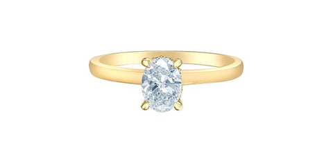 Lab created hidden halo oval diamond ring