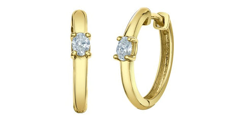 Lab created oval diamond hoop earrings