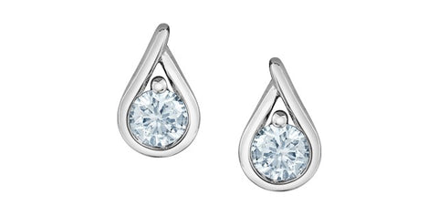 Lab created diamond stud teardrop earrings