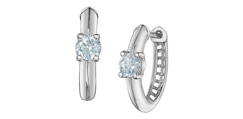 Lab created diamond hoop earrings