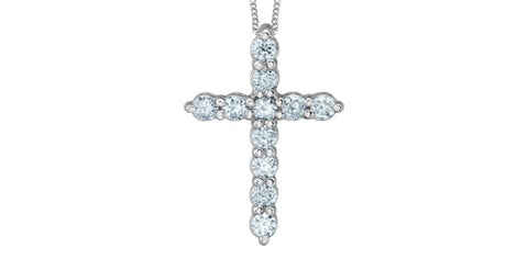 Lab created diamond cross pendant