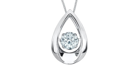 Lab created dancing diamond pendant