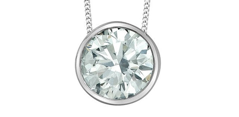Lab created diamond solitaire pendant