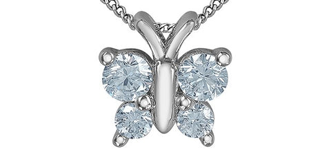 Lab created diamond butterfly pendant