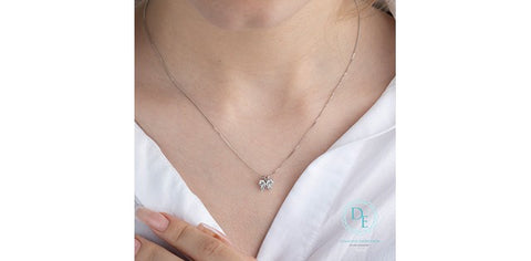 Lab created diamond butterfly pendant