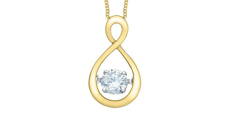 Lab created dancing diamond pendant