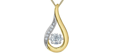 Lab created dancing diamond pendant