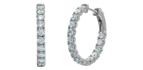 Lab created diamond hoop earrings