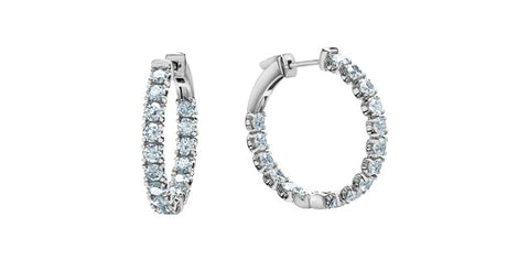 5.00 Carat lab created hoop earrings