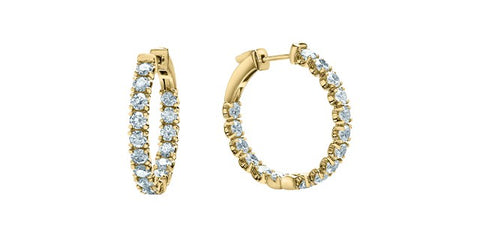 Lab created diamond hoop earrings
