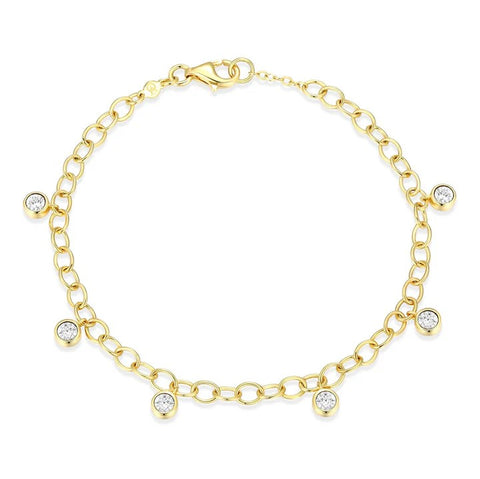 S/S GP LGD BEZEL SET BRACELET