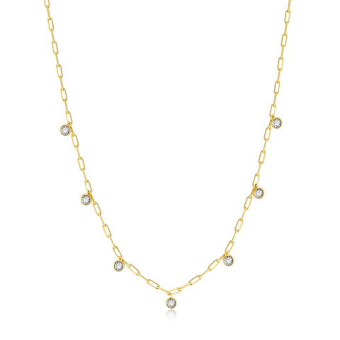S/S MONTE LUNA .147 LGD BEZEL SET NECKLACE