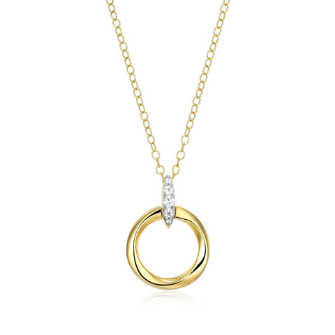 S/S GP .05CTW LGD CIRCLE NECKLACE