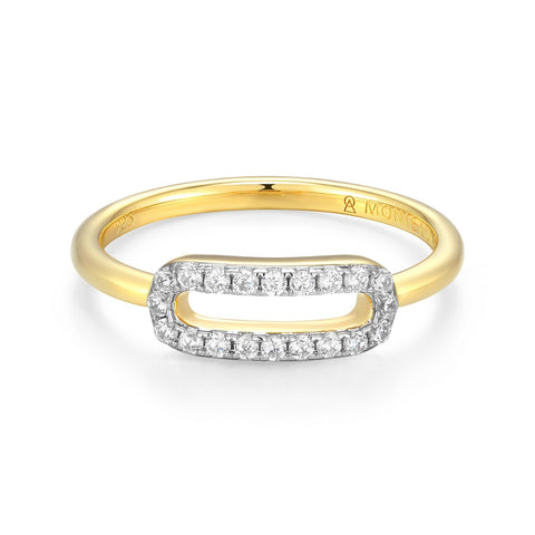 S/S GP .2CTW PAPERCLIP LINK RING